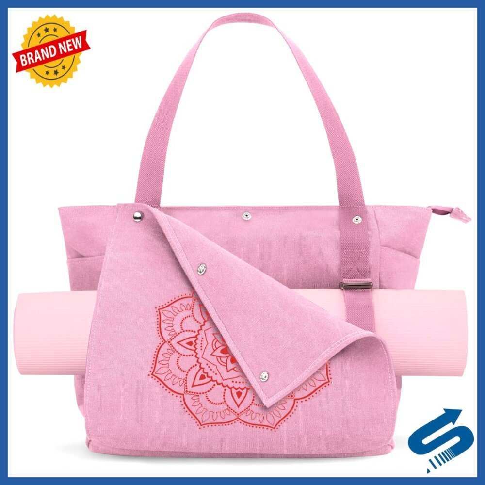 Canvas Yoga Mat Bag Tote Multi-Pocket Gym Carrier Travel Office Unisex